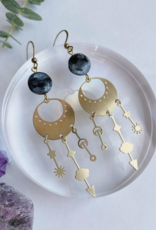 *Ulrike Earrings - Brass & Lavrikite