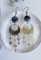*Ulrike Earrings - Brass & Lavrikite