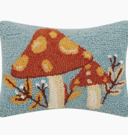 Autumn Mushroom With Leaves Hook Pillow