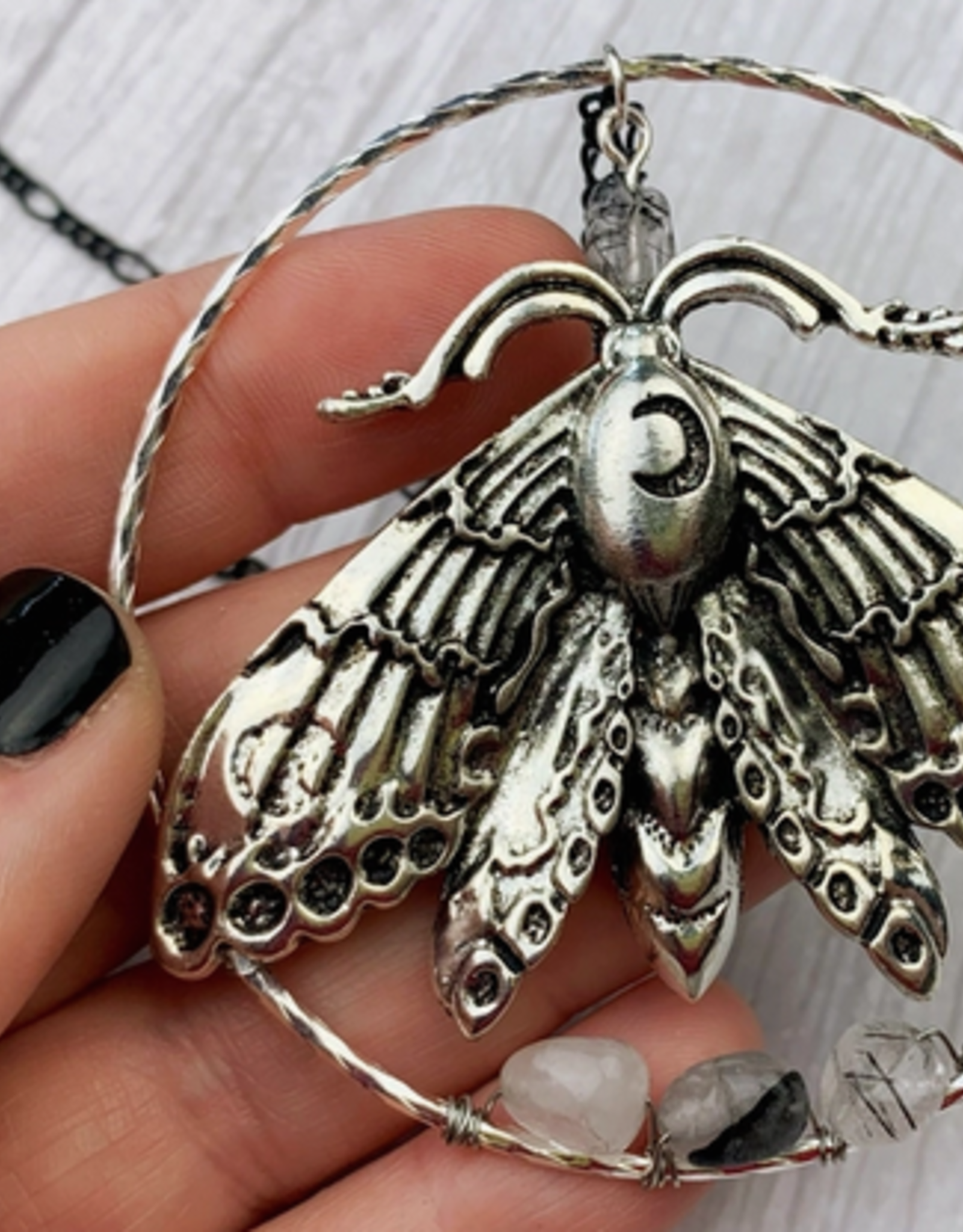 *Silver Luna Moth Necklace