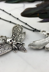 SpotLight Jewelry Silver Death Head Moth Necklace - Figaro Chain