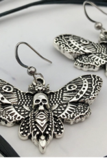 Silver Death Head Moth Earrings