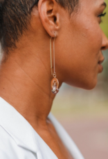 Gold Threader Crescent Moon Earrings