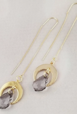 SpotLight Jewelry Gold Threader Crescent Moon Earrings