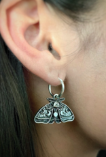 SpotLight Jewelry Silver Luna Moth Huggie Hoops