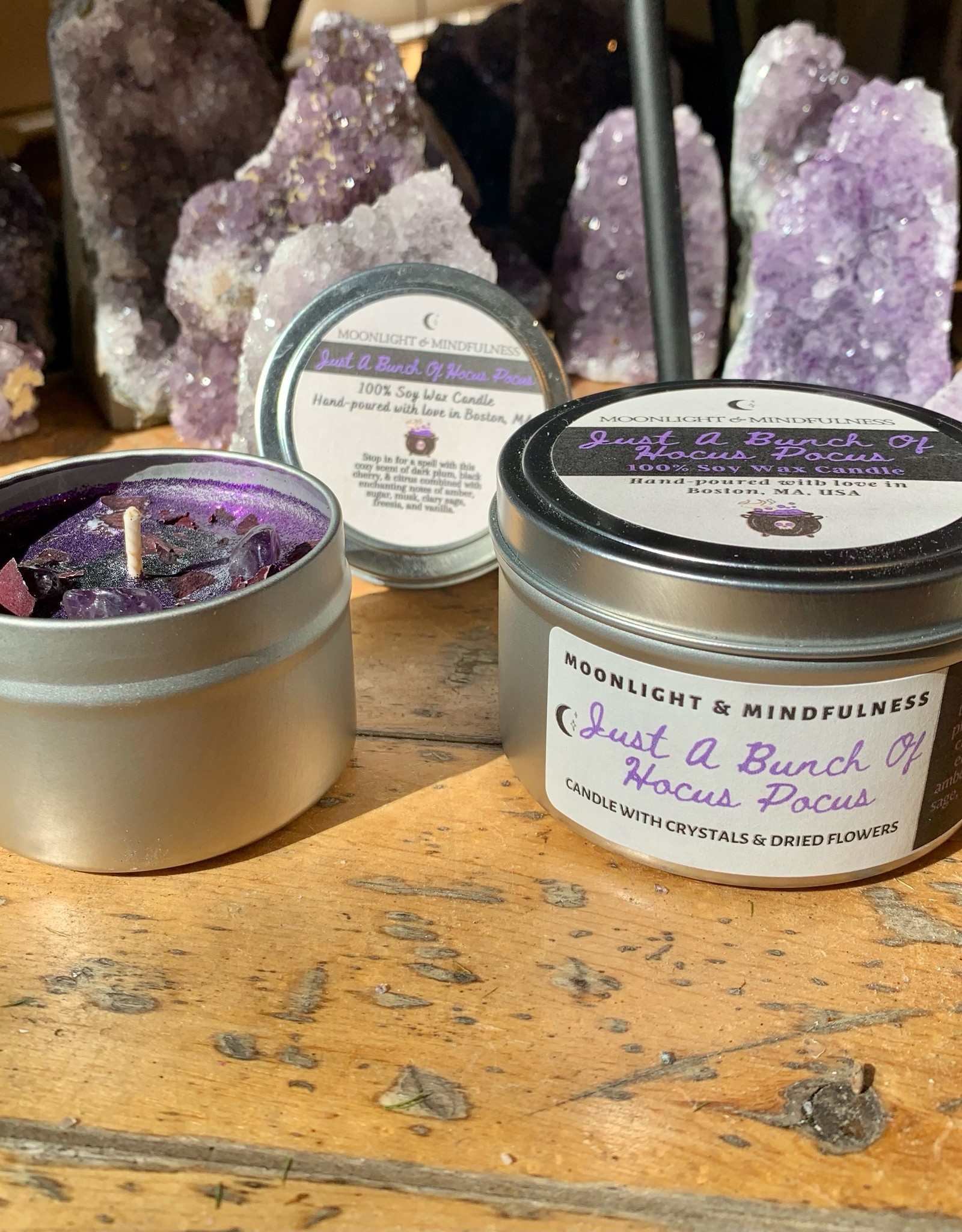 Moonlight and Mindfulness Just a Bunch of Hocus Pocus 8oz Candle (Fall)