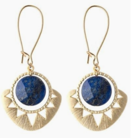 Stitch and Stone Sun and Stone Dangle Earrings - Lapis