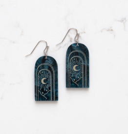 Stitch and Stone Midnight Moon Earrings - Silver