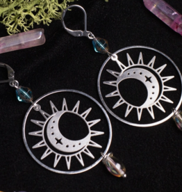 noemie zomby Sun and Moon Hoop Earrings - stainless steel
