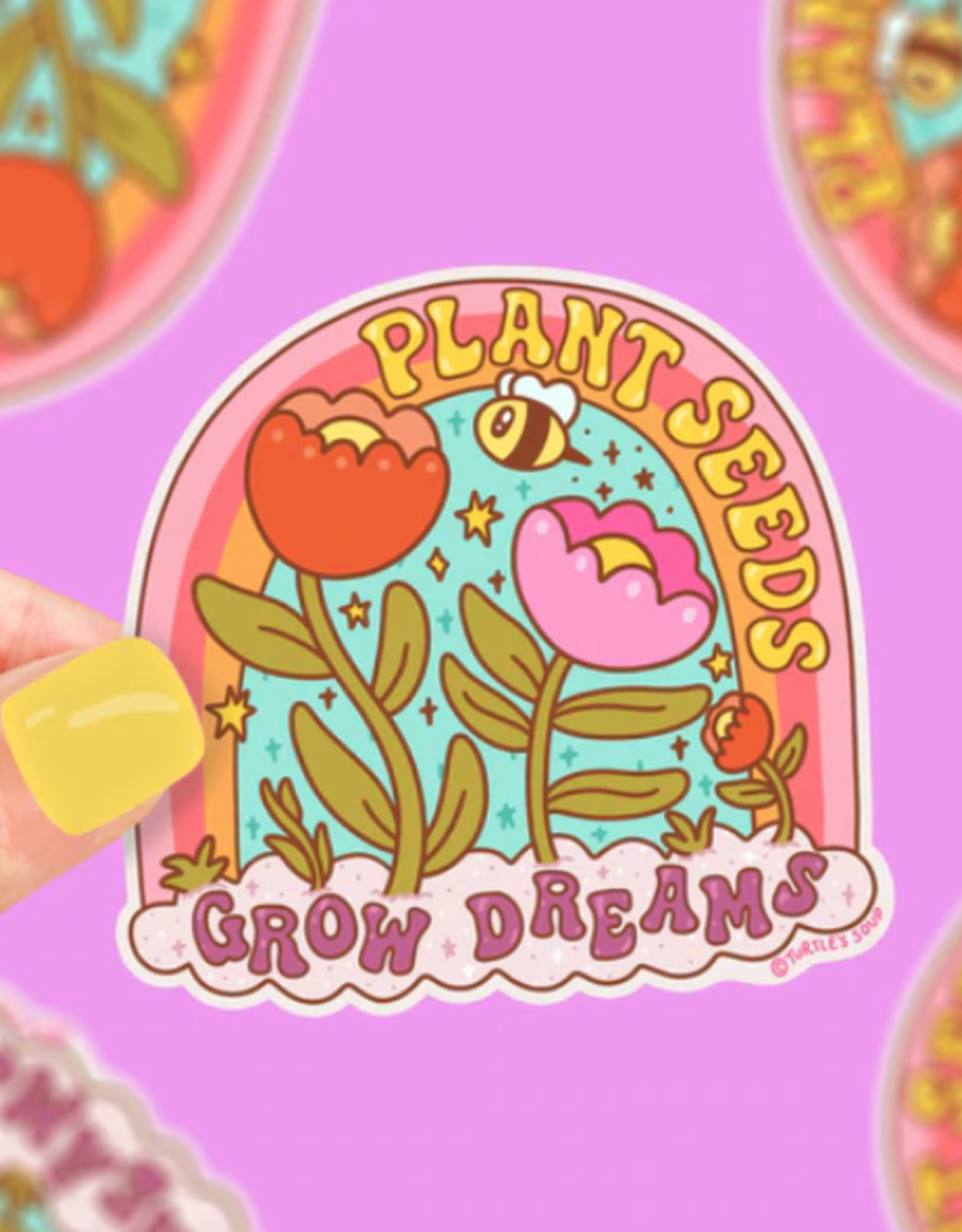 Turtle's Soup Plant Seeds Grow Dreams Sticker