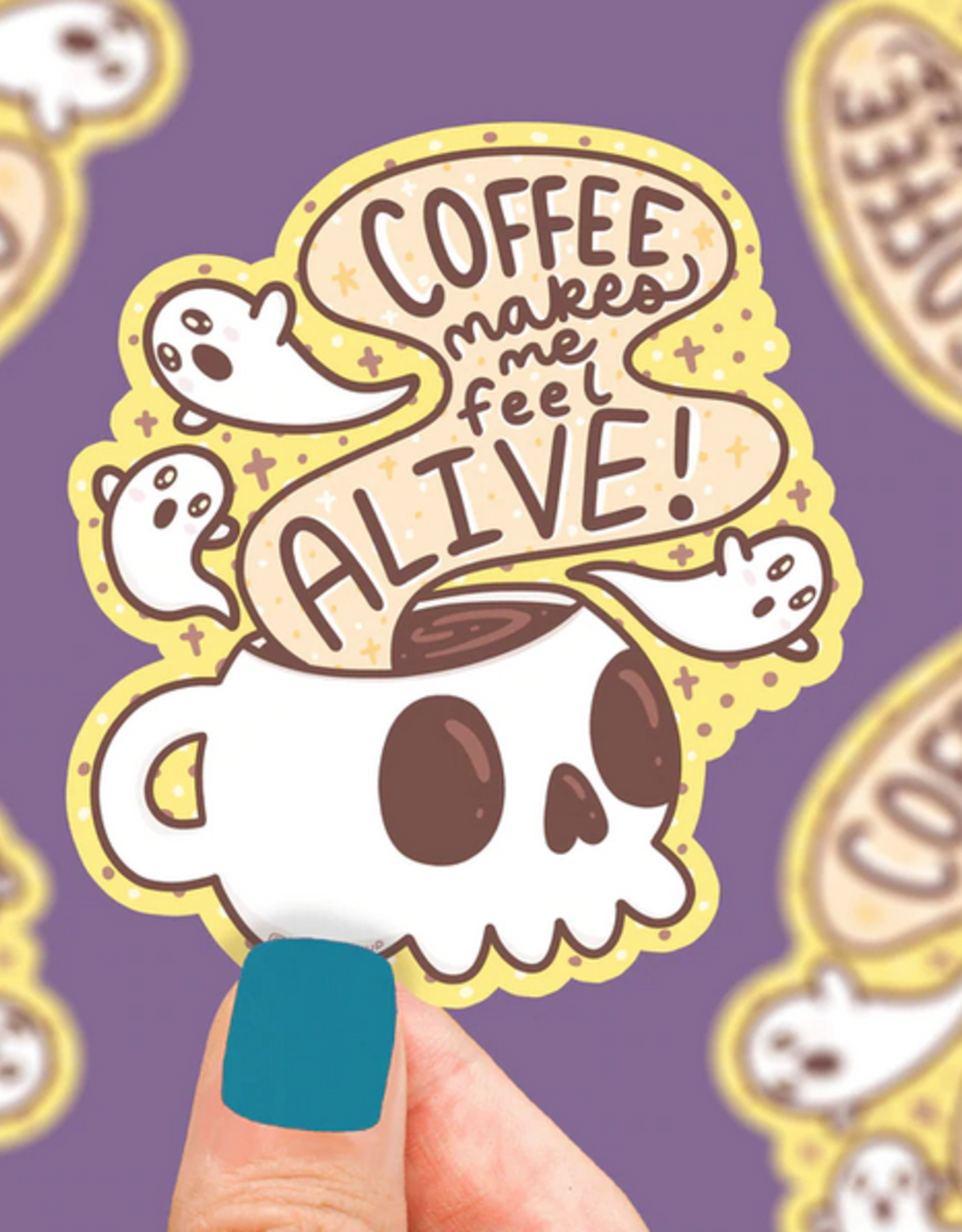Coffee Makes Me Feel Alive Sticker