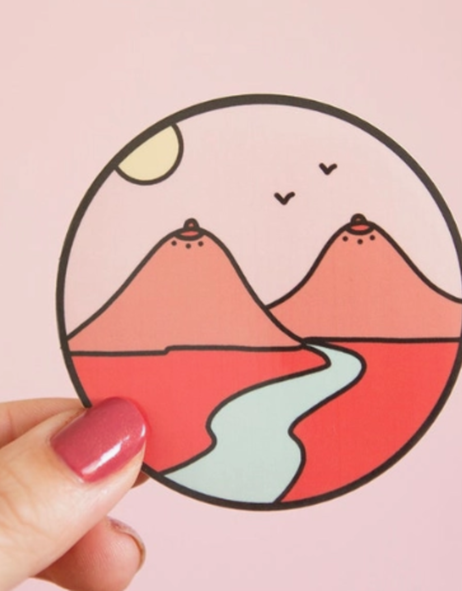Boob Mountains Vinyl Sticker