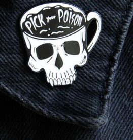 Ectogasm "Pick Your Poison" Skull Coffee Cup Enamel Pin