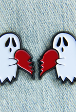 Ghost Heart Halloween Enamel Pin Set of 2