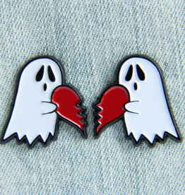 Ectogasm Ghost Heart Halloween Enamel Pin Set of 2