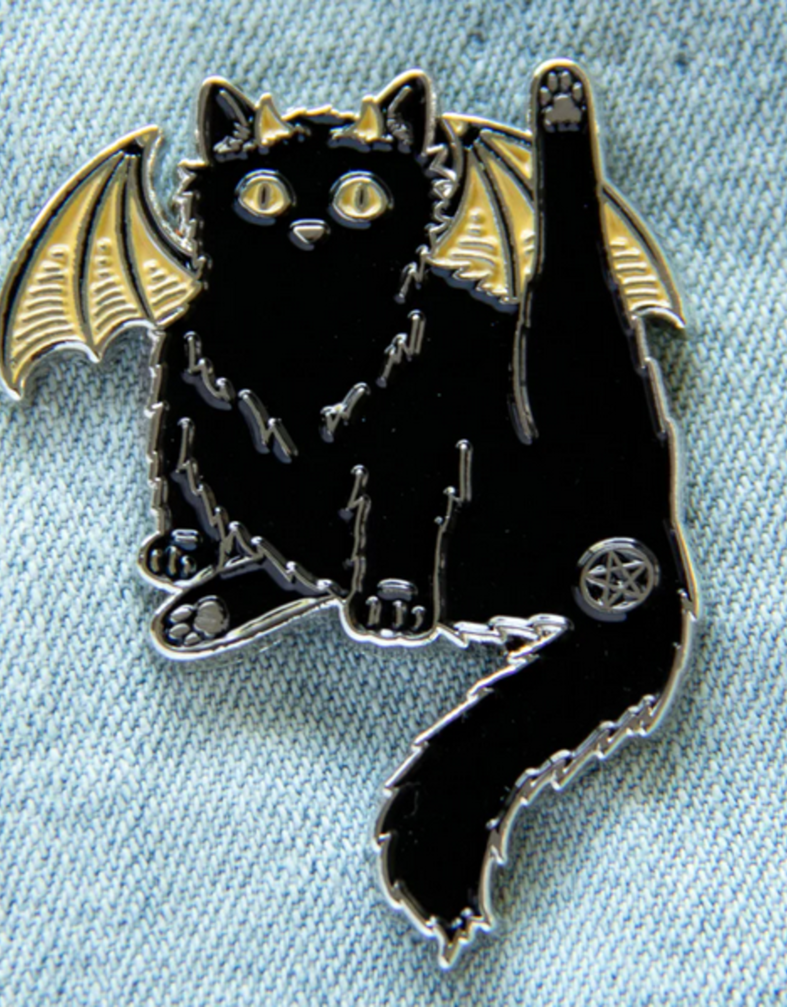 Ectogasm Black Cat Pentacle Butt Witchy Enamel Pin