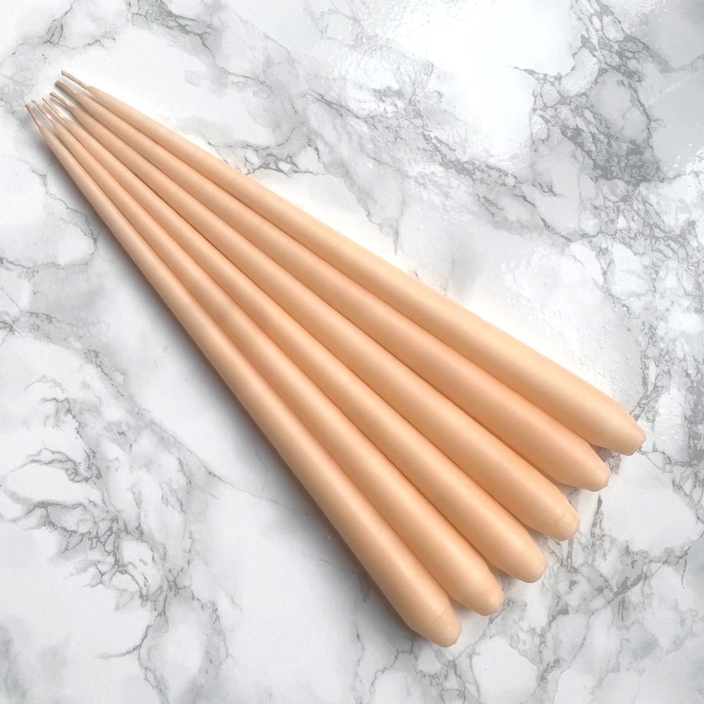 Peach Taper Candle Becca