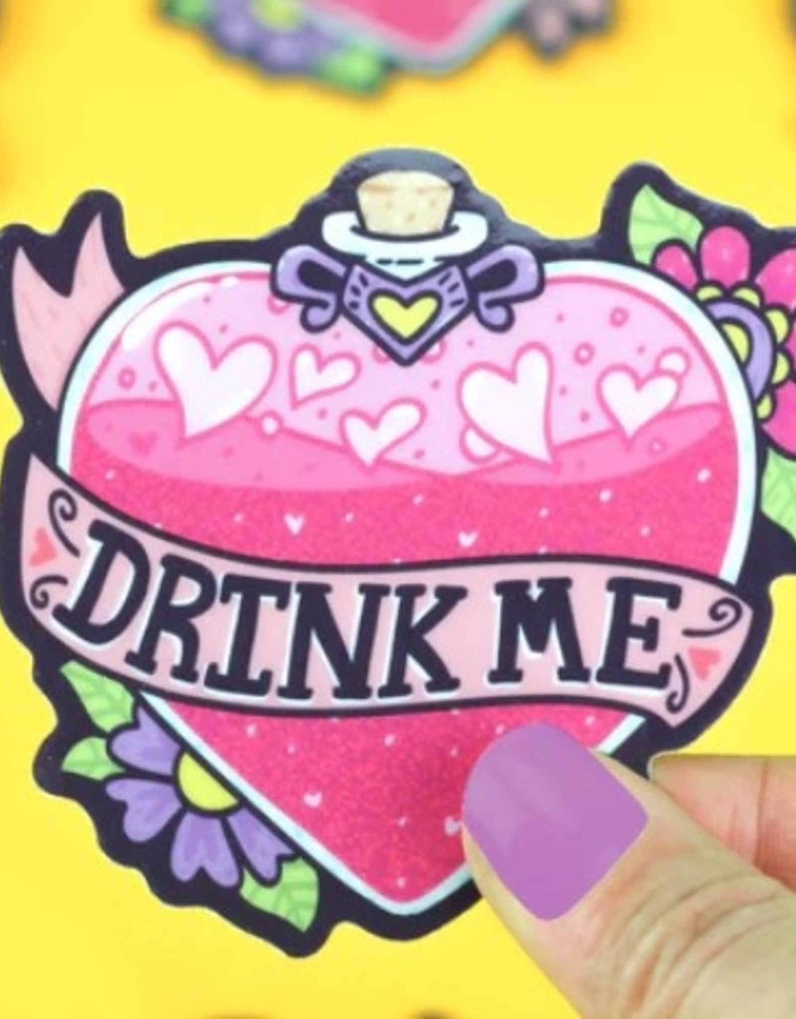 Turtle's Soup Drink Me Love Potion Vinyl Sticker