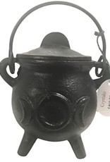 Cast Iron Cauldron - Triple Moon with Lid 2.5"D 4.25"H