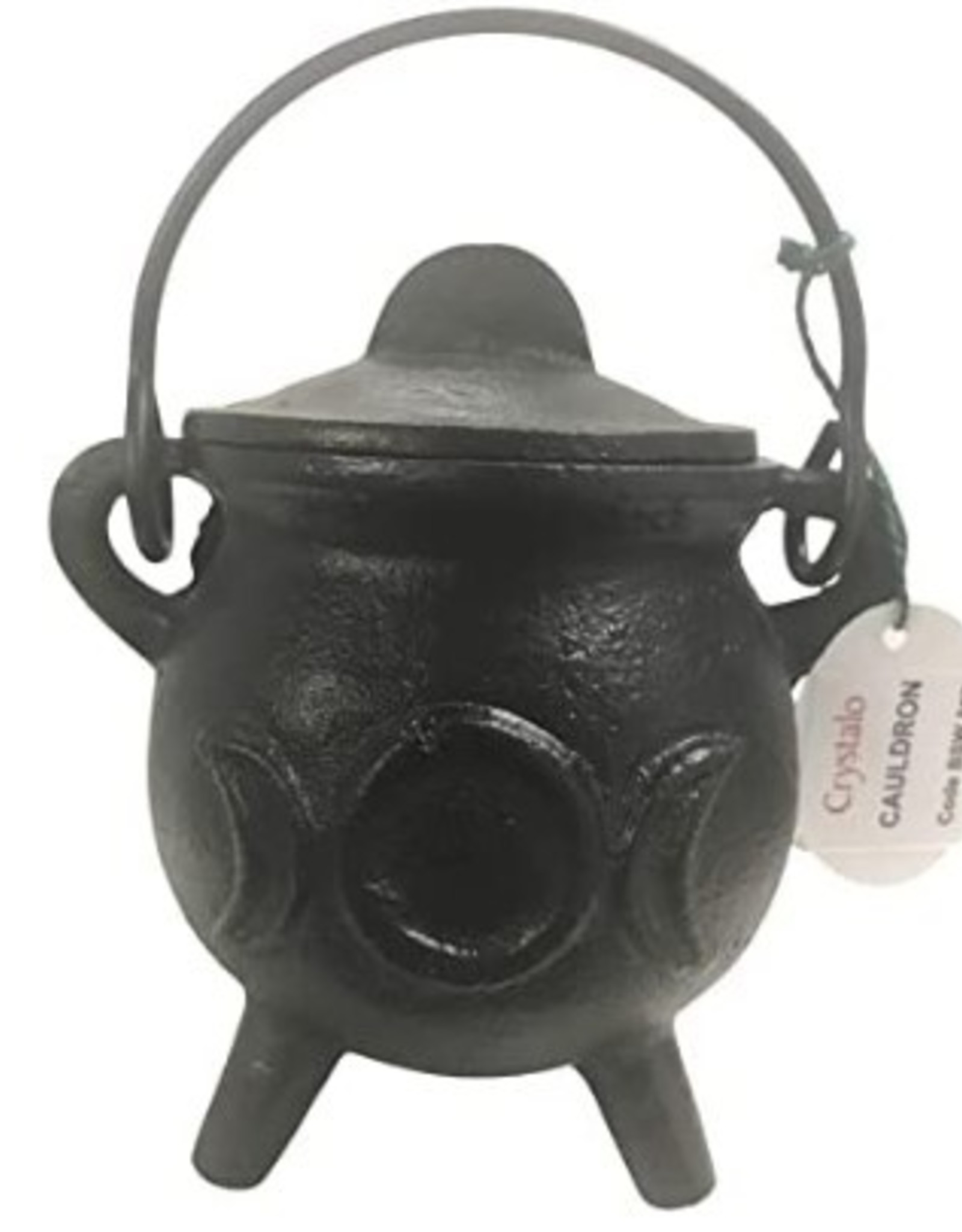 Cast Iron Cauldron - Triple Moon with Lid 2.5"D 4.25"H
