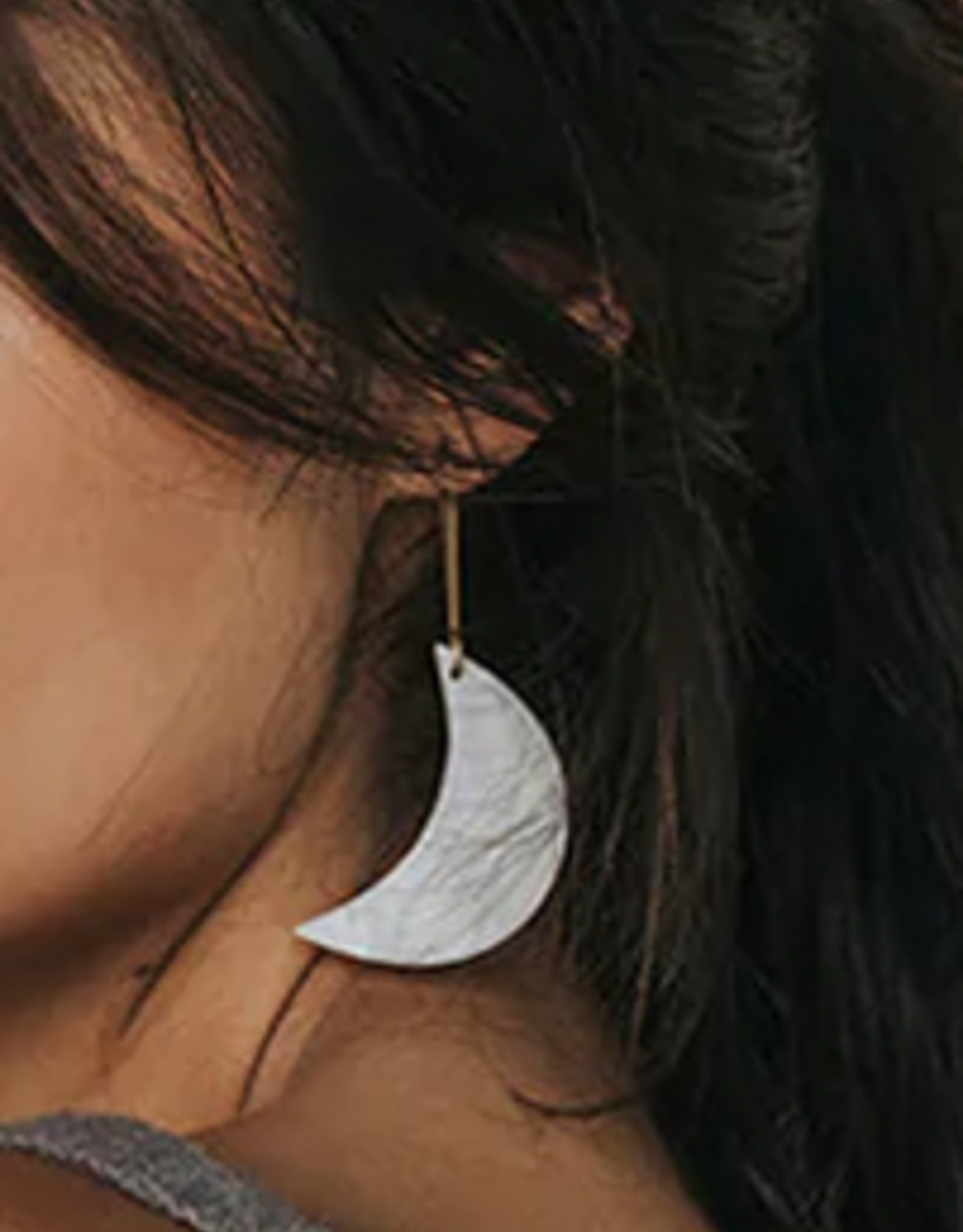 Matr Boomie Rajani Earrings - Pearl Crescent