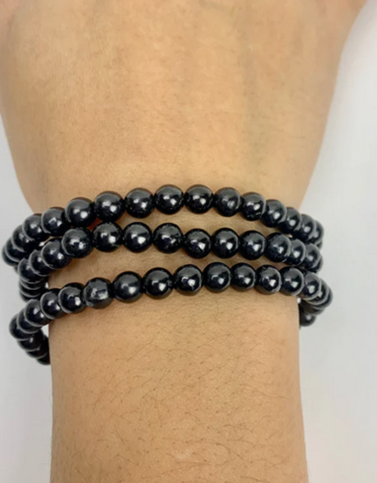 Shungite Stretch Bracelet | Rounded Beads 6mm | Russia
