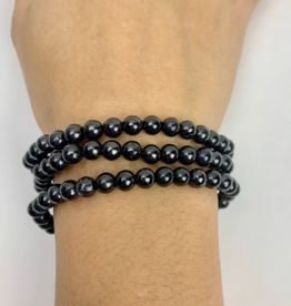 Shungite Stretch Bracelet | Rounded Beads 6mm | Russia