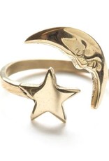 Amano Studio Crescent Moon and Star Ring