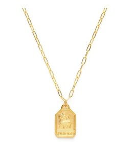 *Zodiac Medallion Dog Tag Necklace - Capricorn