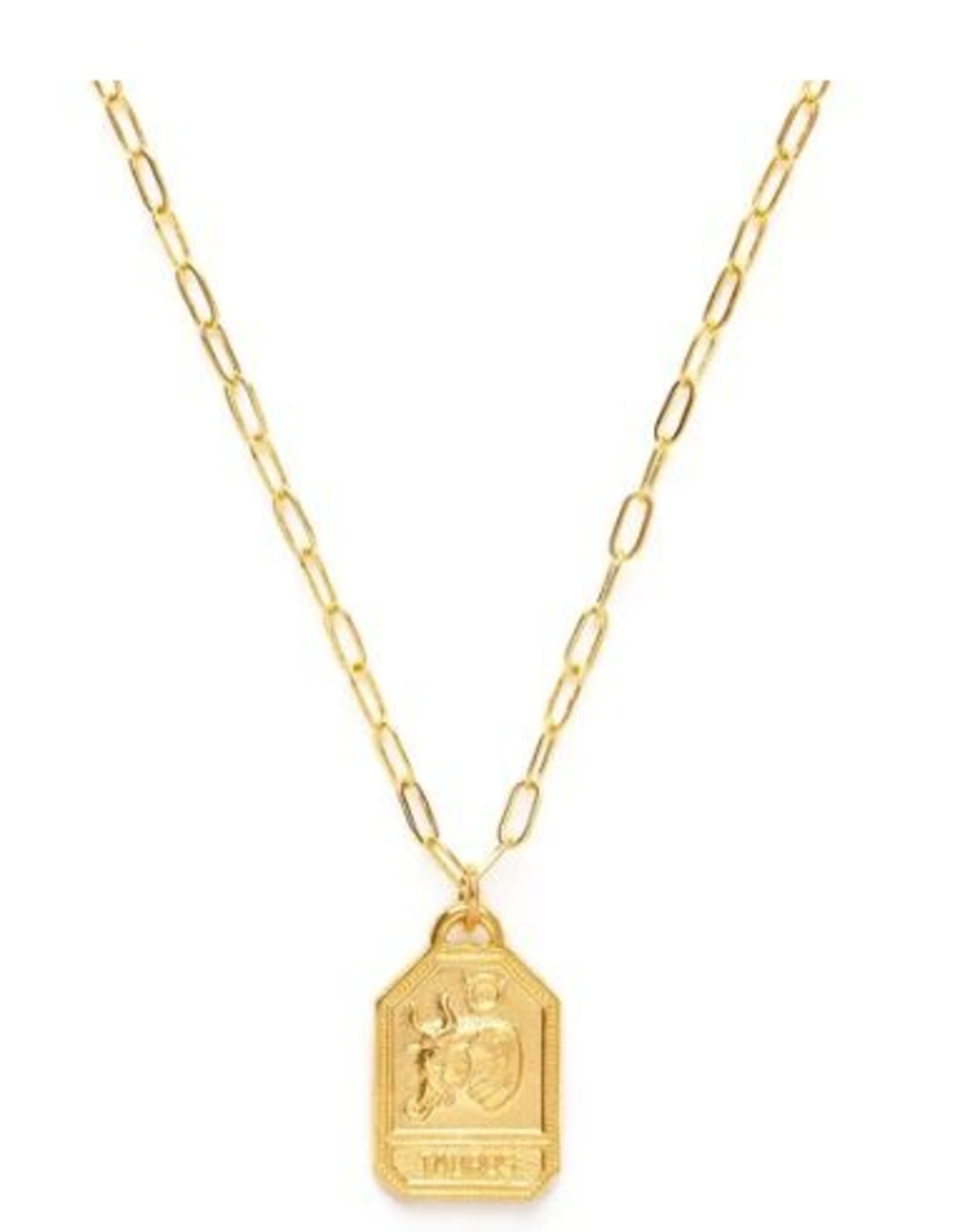 *Amano Studio *Zodiac Medallion Dog Tag Necklace - Taurus