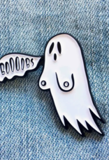 Boobs: Funny Ghost Goth Fashion Halloween Enamel Pin