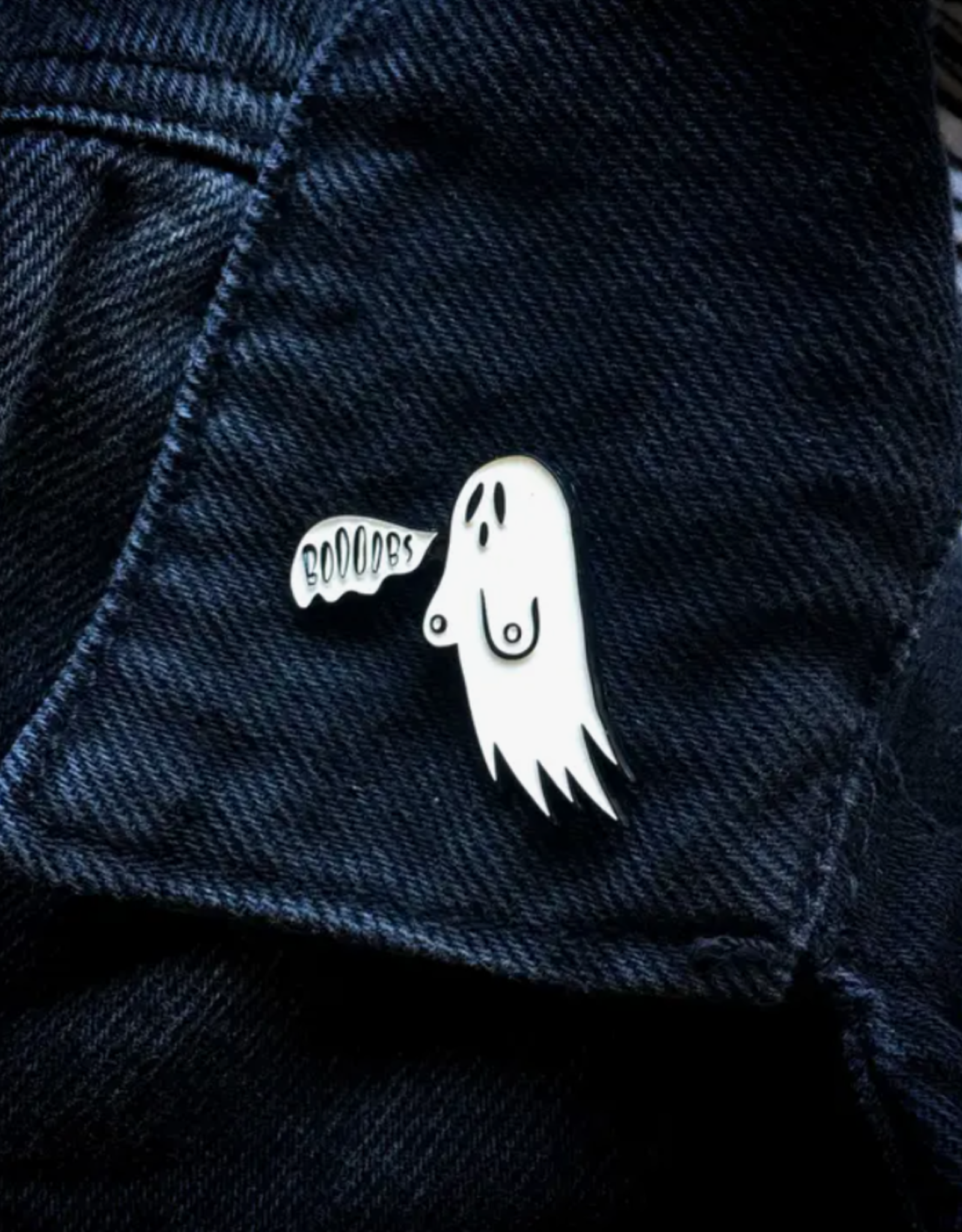 Boobs: Funny Ghost Goth Fashion Halloween Enamel Pin