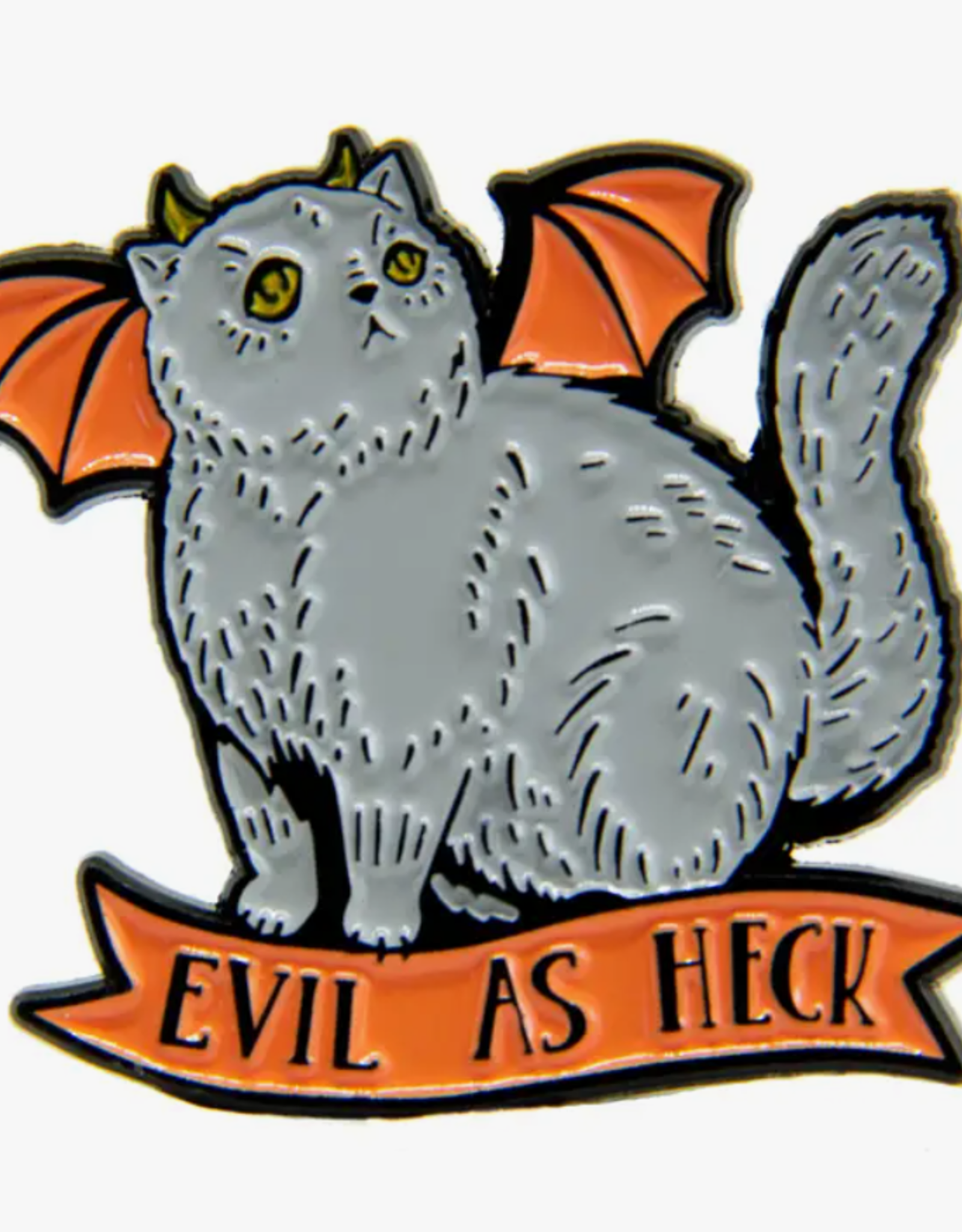 Evil As Heck: Halloween Devil Cat Enamel Pin