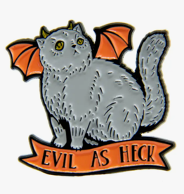 Ectogasm Evil As Heck: Halloween Devil Cat Enamel Pin
