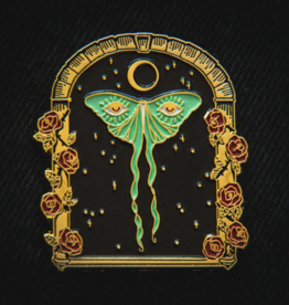 Luna Moth and Moon Enamel Pin