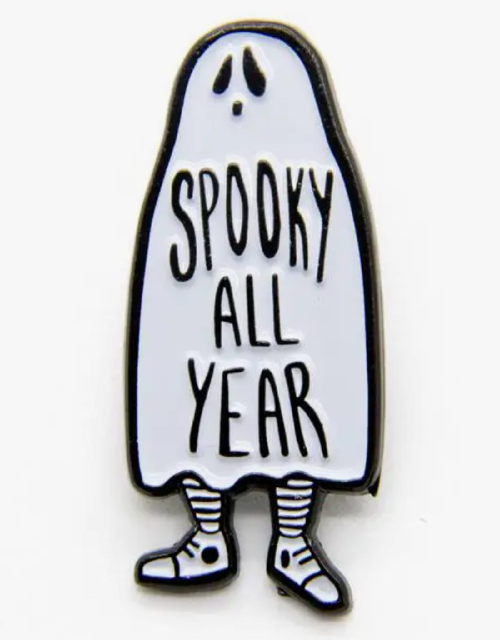 Spooky All Year Ghost Enamel Pin for Halloween