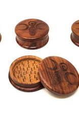 Goddess of Earth Carved Wooden Herb Grinder 3" Round