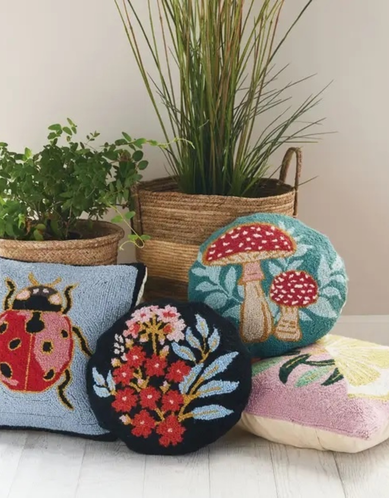 Mushrooms Round Hook Pillow