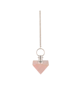 Capstone Esoterica Rose Quartz Half Octahedron Pendulum