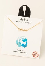 Fame Accessories Handwritten Zodiac Necklace - Aries