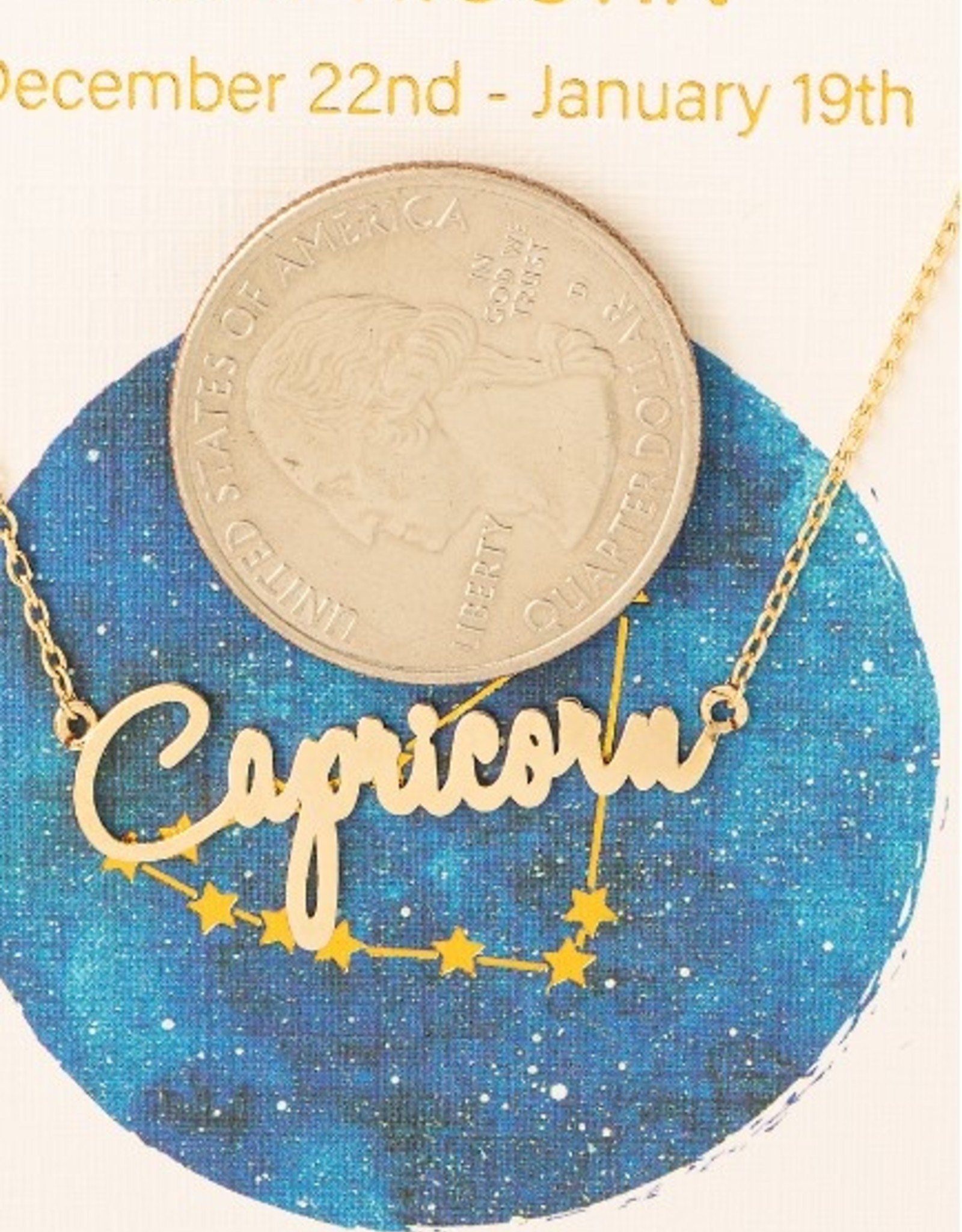 *Fame Accessories *Handwritten Zodiac Necklace - Capricorn