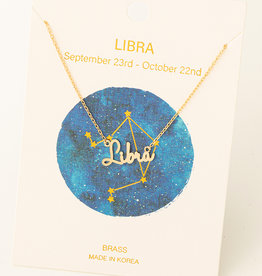 Fame Accessories Handwritten Zodiac Necklace - Libra