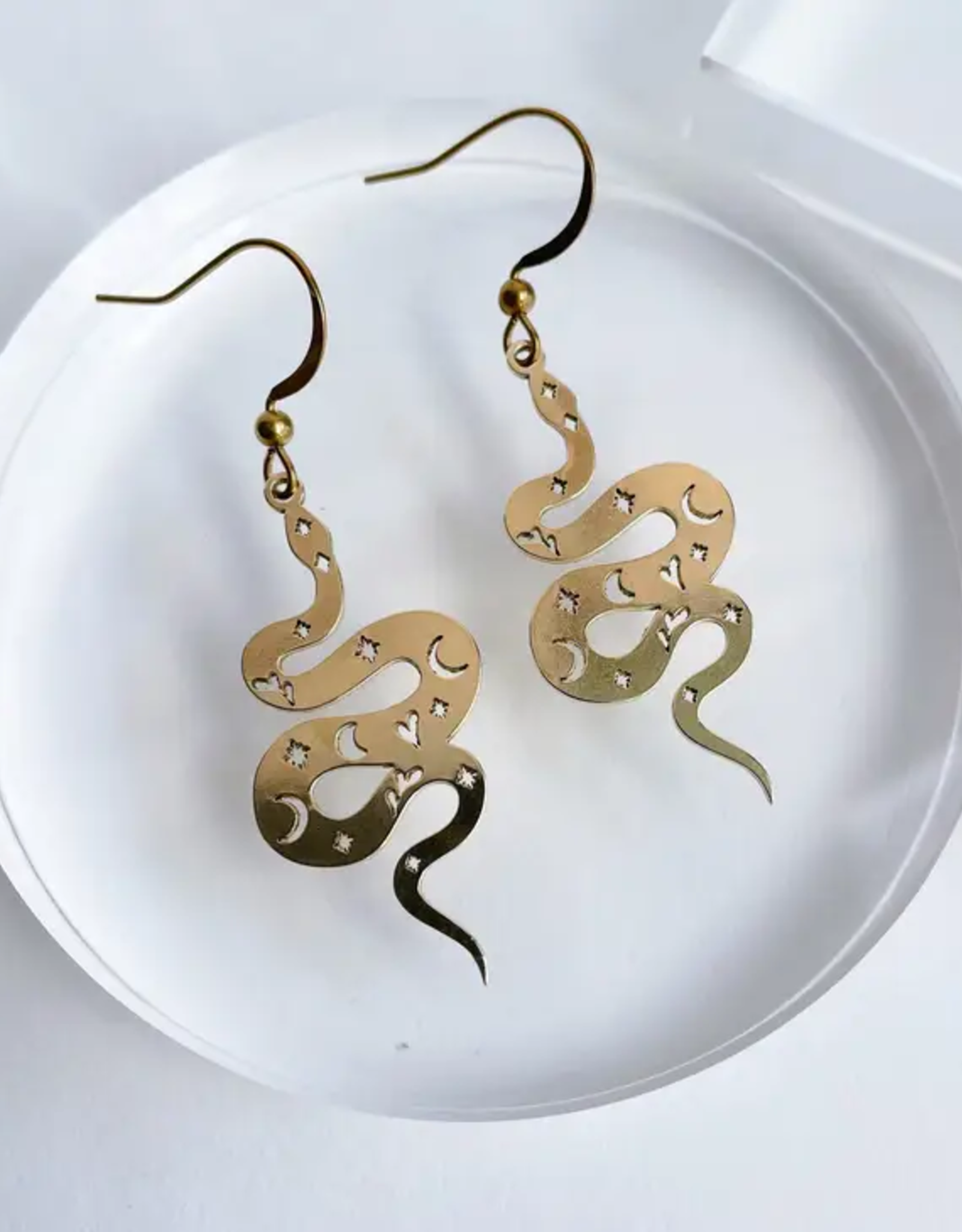 *Magical Snake Earrings - Brass