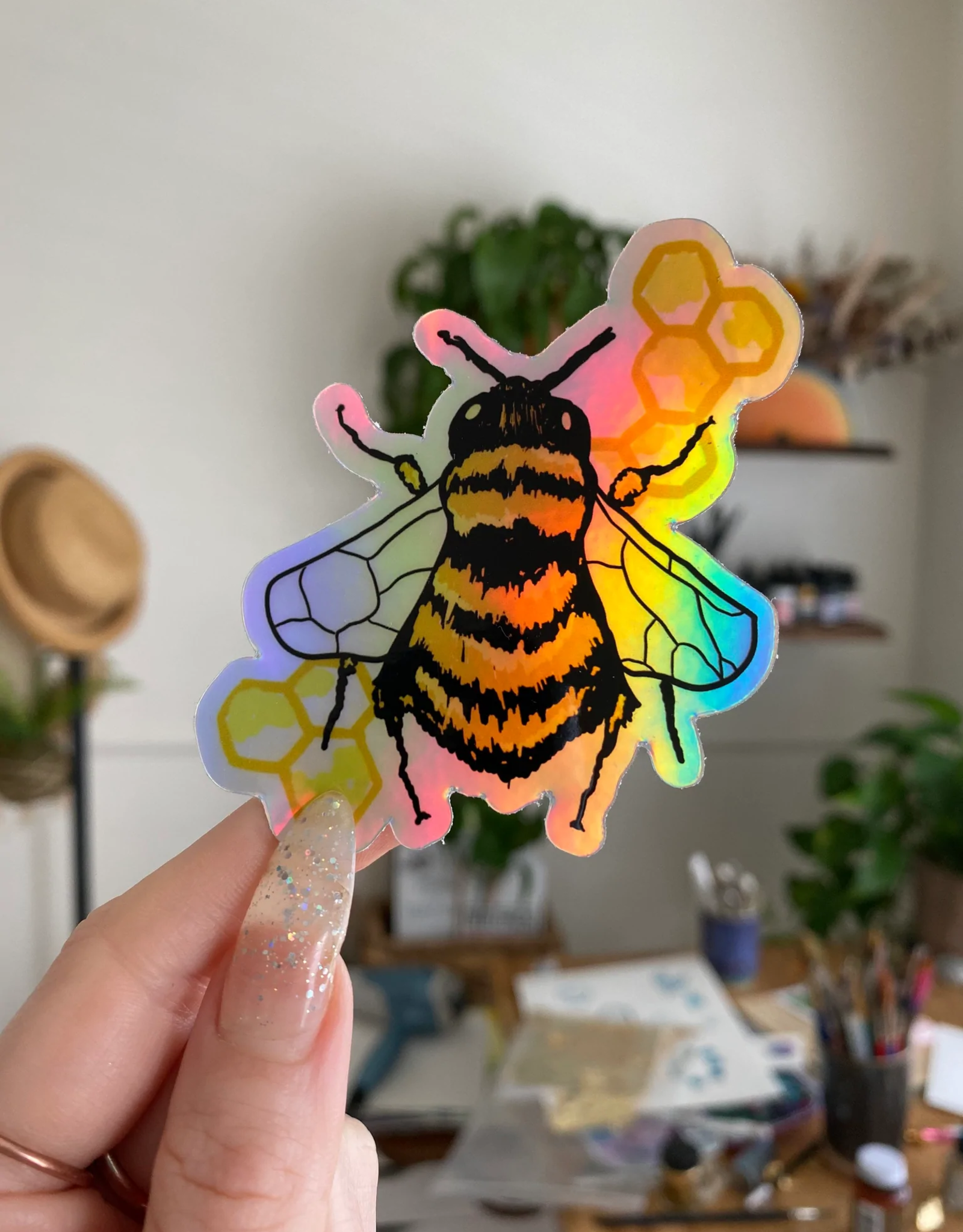 Bee Holographic Sticker
