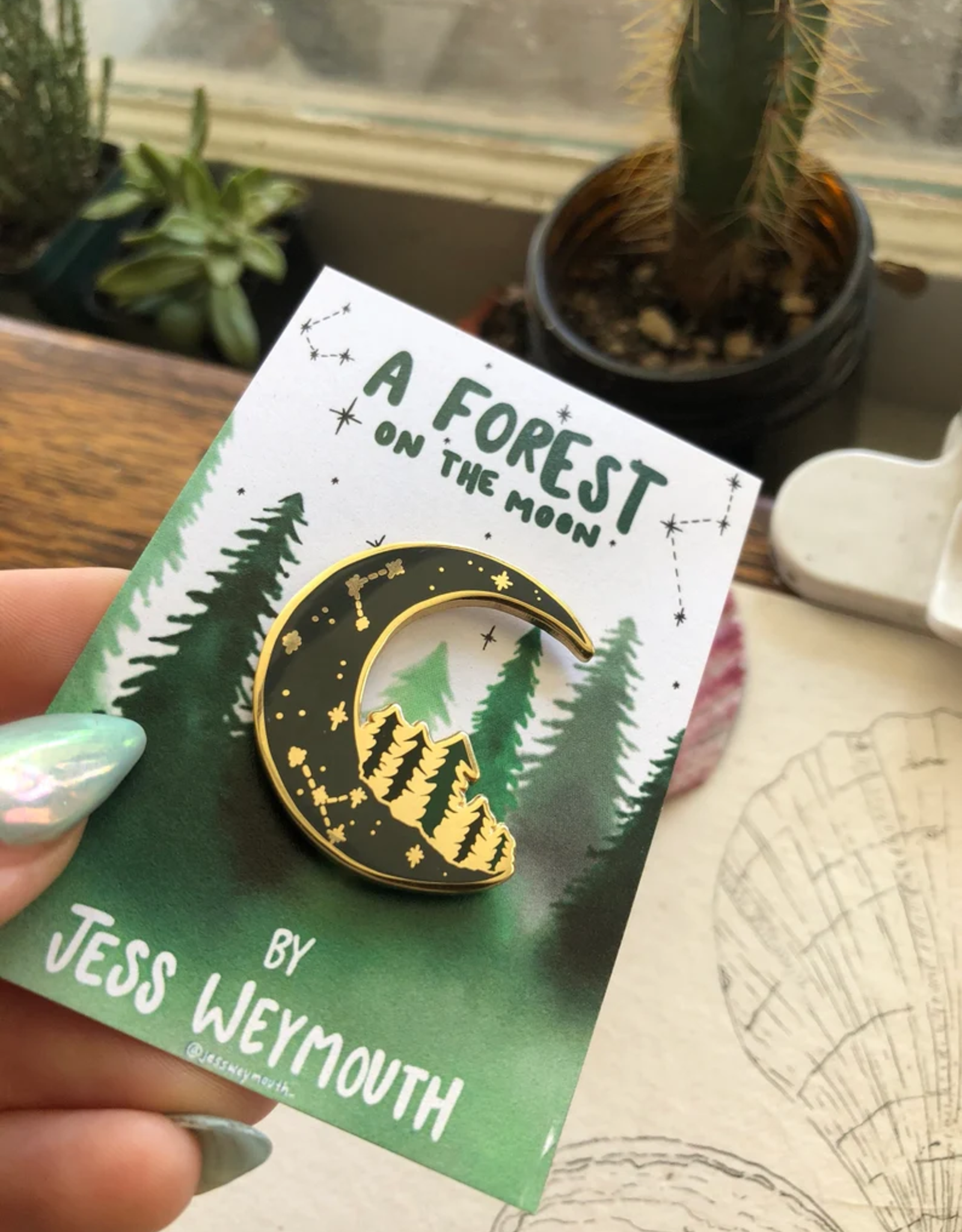 Jess Weymouth Forest on the Moon Pin