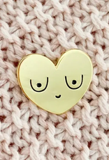 Gold Boob Enamel Pin