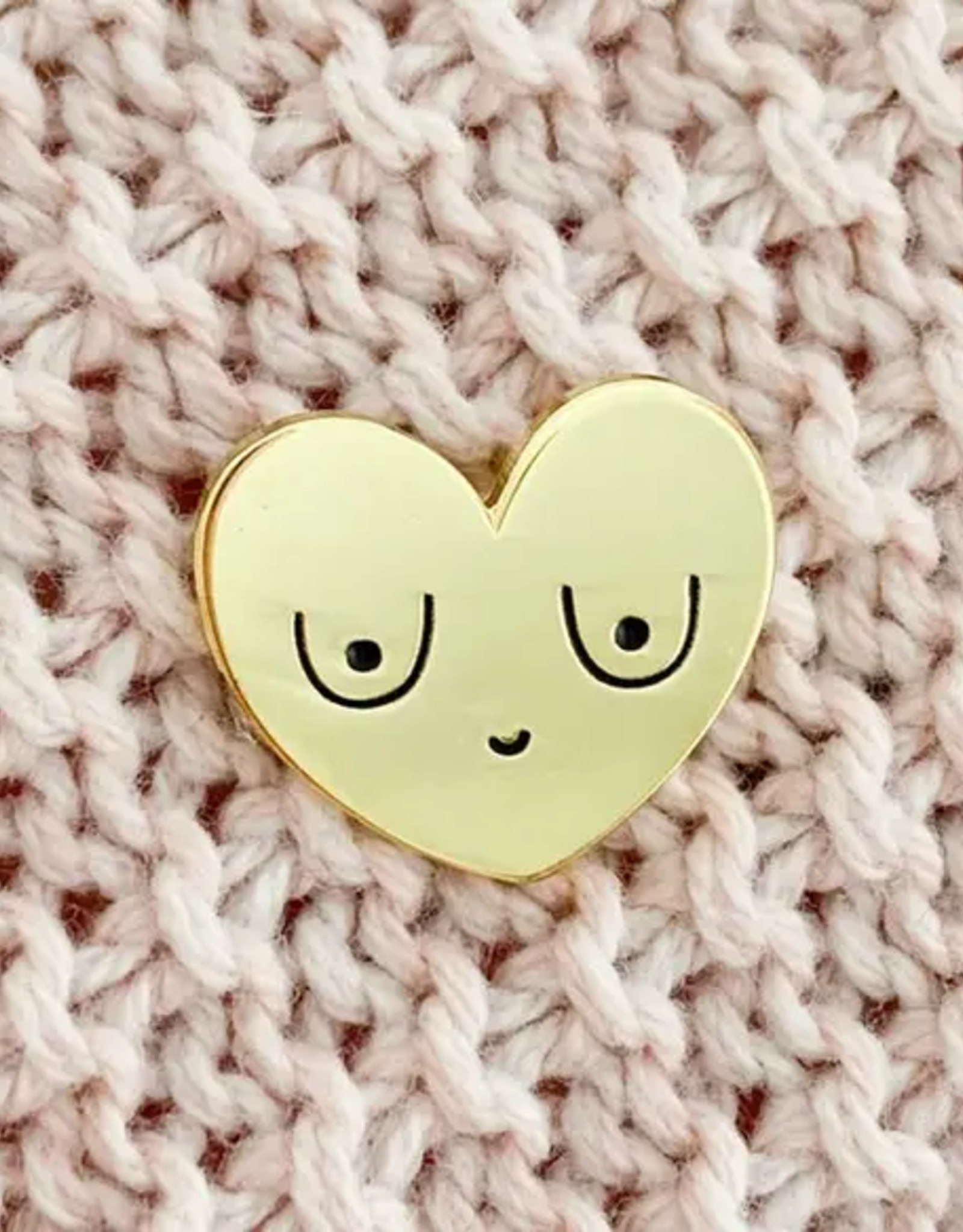 Gold Boob Enamel Pin