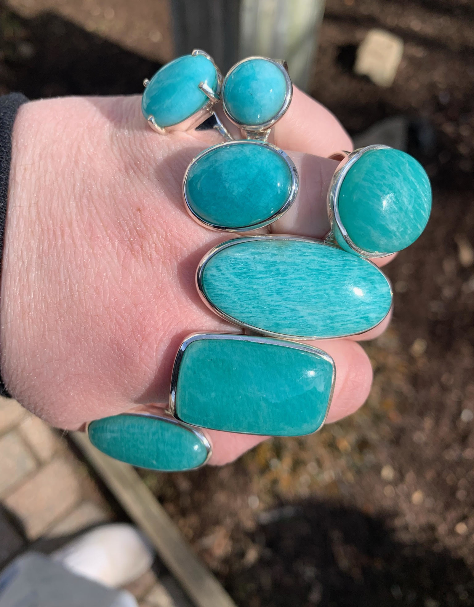 Amazonite Rings- Sterling Silver
