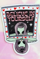 Believe In Yourself Alien Babe Sticker