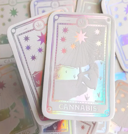 Cannabis Tarot Holographic Sticker